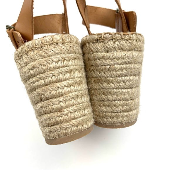 Soludos Sandals Minorca Platform Leather Espadrille Wedge Nude Tan Buckle Sz 8 - Picture 5 of 15